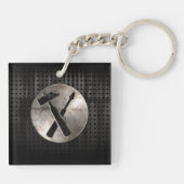 Schroffe Tischler-Werkzeuge Schlüsselanhänger (Rückseite)