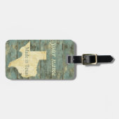 Schroffer beunruhigter alter gepäckanhänger (Vorderseite horizontal)