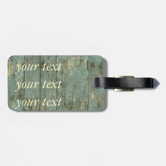 Schroffer beunruhigter alter gepäckanhänger (Rückseite horizontal)