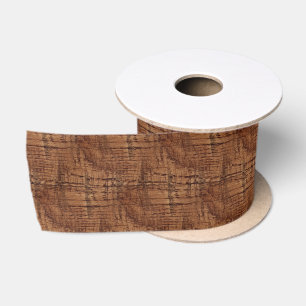 Schroffer Kastanien-Eichen-Holz-Korn-Blick Satinband