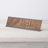 Schroffer Kastanien-Eichen-Holz-Korn-Blick Schreibtischnamensplakette (Vorderseite )