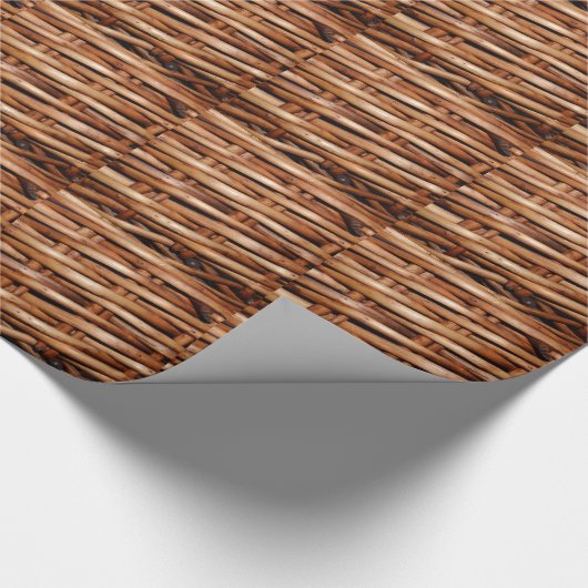 Schroffer Weidenkorb-Blick Geschenkpapier (Ecke)