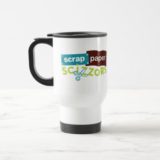 Schrott-Papier Scizzors Reise-Tasse Reisebecher (Links)