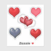 Schrottbuch-Herzen Valentinstag Aufkleber (Blatt)