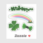 Schrottbuch Kleeblatt Regenbogen St. Patrick's Day Aufkleber (Blatt)