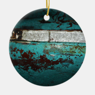 Schrottplatz Vintage-Auto 50er Jahre Türkis Aqua Keramikornament