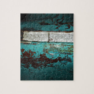 Schrottplatz Vintage-Auto 50er Jahre Türkis Aqua Puzzle