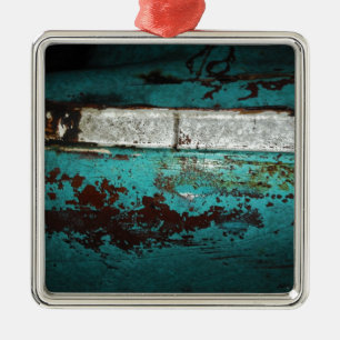 Schrottplatz Vintage-Auto 50er Jahre Türkis Aqua Silbernes Ornament