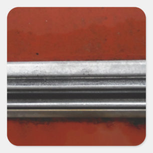 Schrottplatz-Vintage-Auto, Rot und Silber Alte Far Quadratischer Aufkleber
