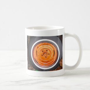 Schrottplatz Vintage-Rad, orange schwarz und weiß Kaffeetasse