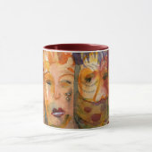 Schrullige Dameni Watercolor-Tasse Tasse (Zentrum)