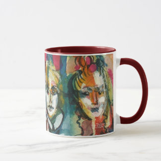 Schrullige Damenii Watercolor-Tasse Tasse
