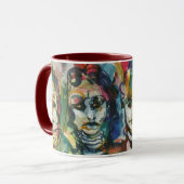 Schrullige Damenii Watercolor-Tasse Tasse (Vorderseite Links)