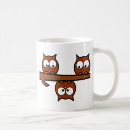 Schrullige Eulen Kaffeetasse