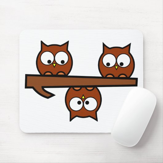 Schrullige Eulen Mousepad (Mit Mouse)