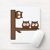 Schrullige Eulen ringsum die Biegung Mousepad (Mit Mouse)