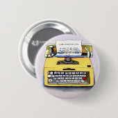 Schrullige gelbe Schreibmaschine Button (Vorne & Hinten)