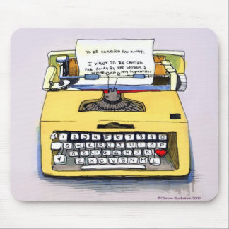 Schrullige gelbe Schreibmaschine Mousepad