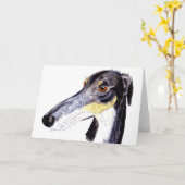 Schrullige Lurcher/windhund-Grußkarte Karte (Gelbe Blume)