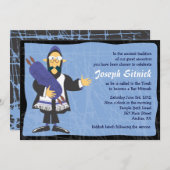 Schrullige Rabbiner-Bar-Schläger Mitzvah Einladung (Vorne/Hinten)