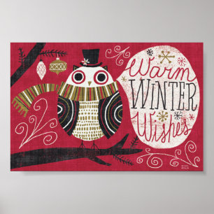 Schrullige Weihnachtseule Poster