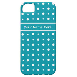 Schrullige weiße Polka-Punkte auf aquamarinem Case-Mate iPhone Hülle
