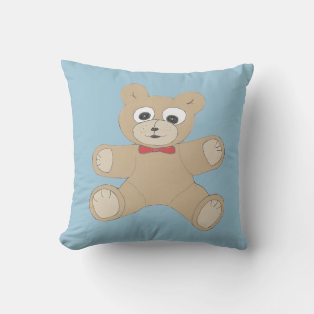 Schrulliger glücklicher Teddybär Kissen (Vorderseite)