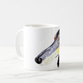 Schrulliger lustiger Lurcherhund Kaffeetasse (Vorderseite Links)