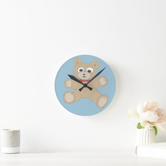 Schrulliger niedlicher Teddy-Bär Runde Wanduhr (Zuhause)