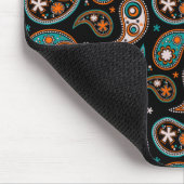 Schrulliger Paisley-Türkis und -orange Mousepad (Ecke)