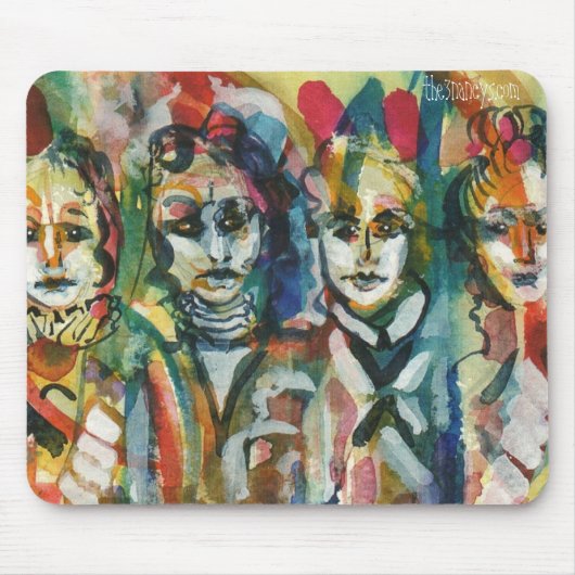 Schrulliges Aquarell Mousepad der Damen-II (Vorne)