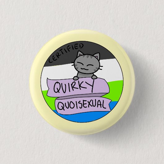 Schrulliges Quoisexual Button (Vorderseite)