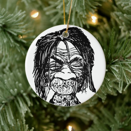 Schrumpfkopf Keramik Ornament (Baum)