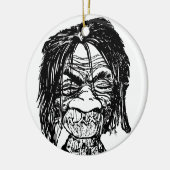 Schrumpfkopf Keramik Ornament (Links)