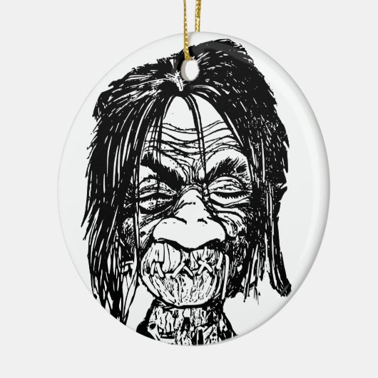 Schrumpfkopf Keramik Ornament (Links)