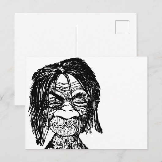 Schrumpfkopf Postkarte (Vorne/Hinten)