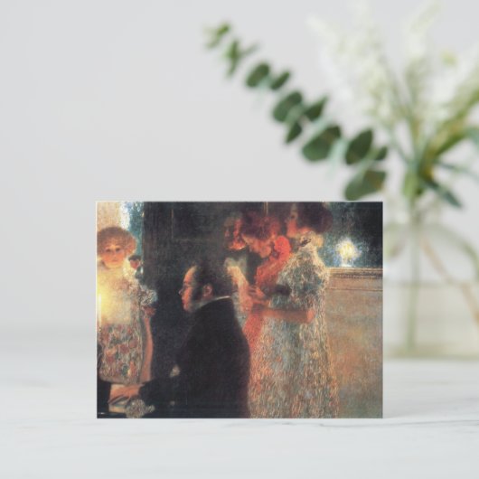 Schubert am Klavier von Gustav Klimt Postkarte (Stehend Vorderseite)