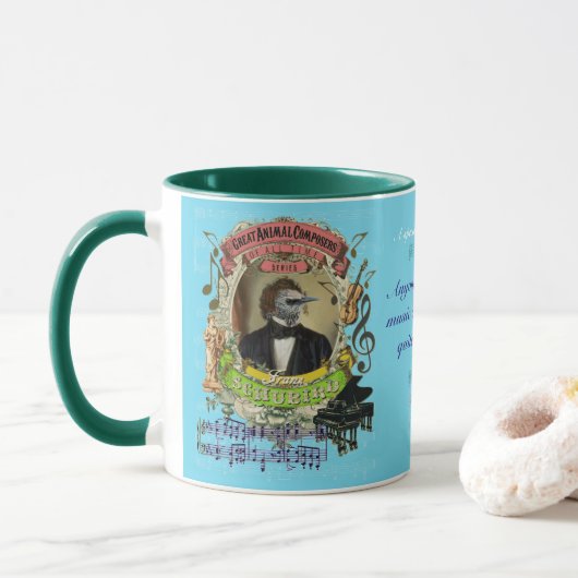 Schubird lustiger Vogel-Tierkomponist Franz Tasse (Mit Donut)