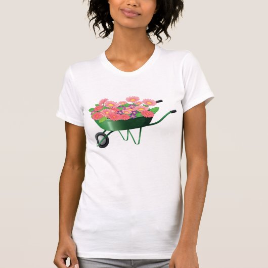 Schubkarre mit Blume T - Shirt (Vorderseite)