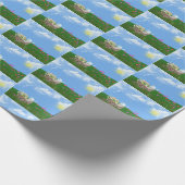 Schubkarre mit Blume und Himmel Geschenkpapier (Ecke)