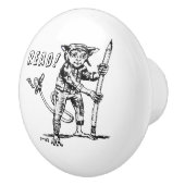 Schublade mit weißer Keramik für Leser und Schrift Keramikknauf (Rechts)