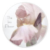 Schublade Pull Keramik Iris Blume Rosa/Lila Keramikknauf (Vorderseite)