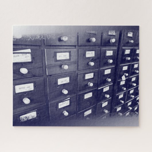 Schubladen der alten Bibliothek Puzzle (Horizontal)