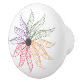 Schubladen - Farbige Federn Keramikknauf (Rechts)