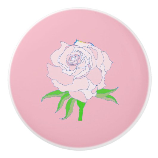 Schubladen - Rose Blossom Keramikknauf (Vorderseite)