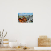 Schüchtern Sie Pferd, Sattel, Cowboy, Poster (Küche)