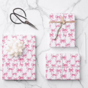 Schüchterne Ästhetik Baby Shower Geburtstag mit ro Geschenkpapier Set