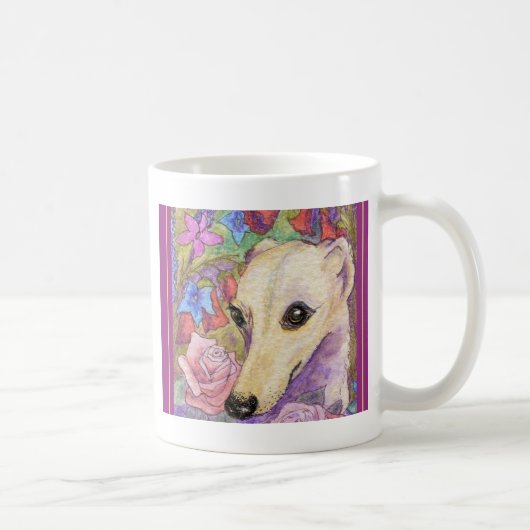 Schüchterne Blume Whippet Kaffeetasse (Rechts)