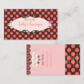 Schüchterne Boutique, Polka-Punkte Visitenkarte (Vorne/Hinten)