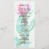Schüchterne kleine Tulpen-Hochzeitsprogramm Programm (Rückseite)
